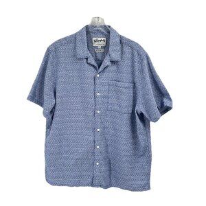 The Stronghold Regular Fit Casual Button Down Short Sleeve Shirt Blue Sz XL